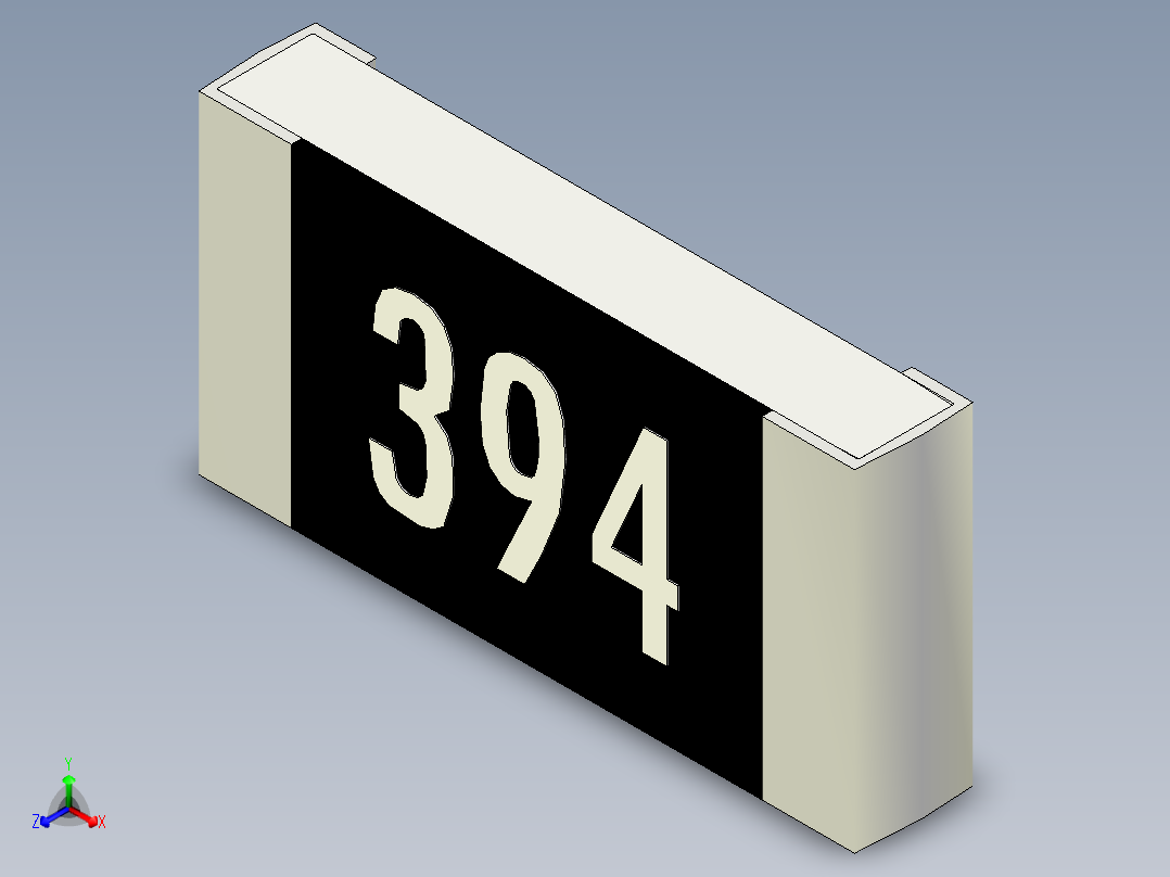 e 12系列贴片电阻SMD，尺寸1206，带数值标记正等轴测图