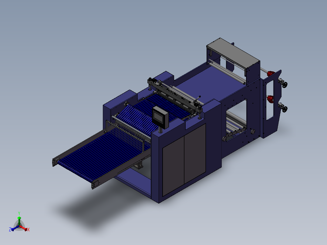 侧焊接自动制袋机正等轴测图