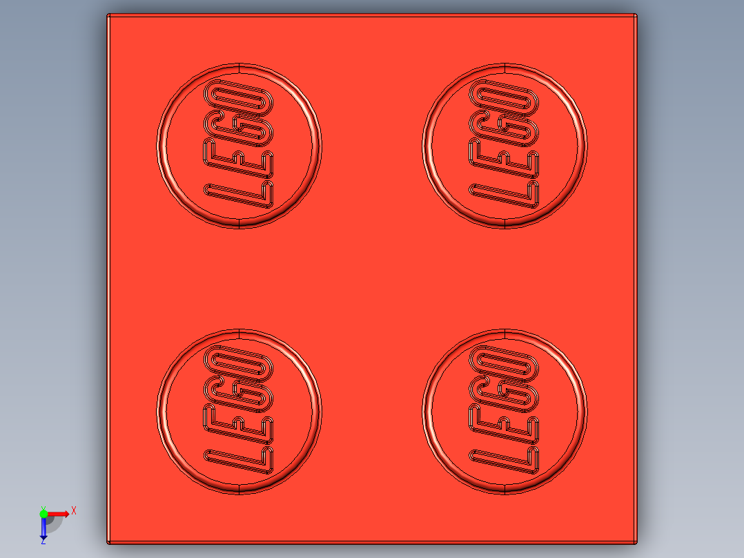 乐高套装 4421基本积木-300321 Bright Red Brick 2 x 2.STEP俯视图