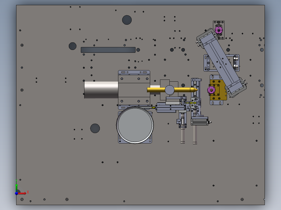 机壳振动盘分料送料电焊及下料机构前视图