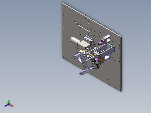 机壳振动盘分料送料电焊及下料机构正等轴测缩略图