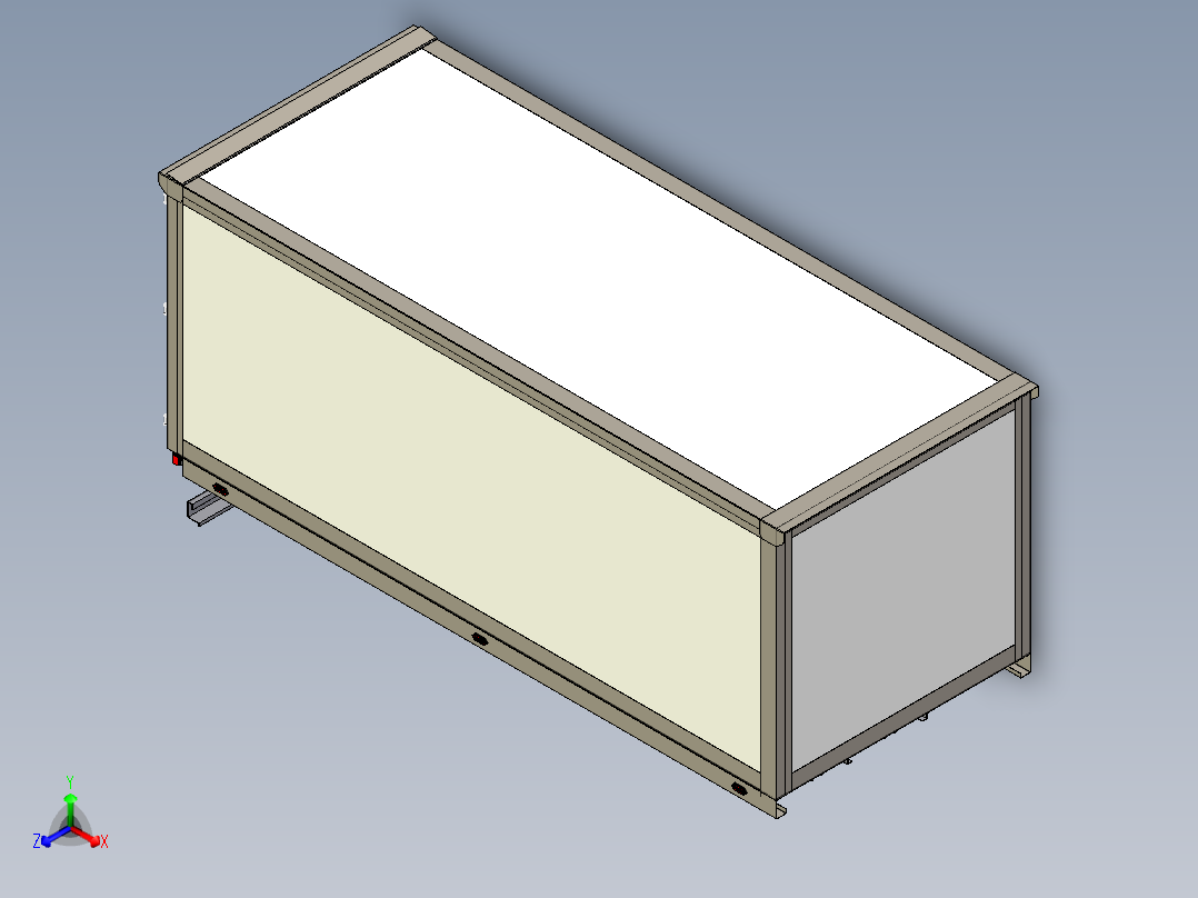 卡车标准车厢冷藏车轨前视图
