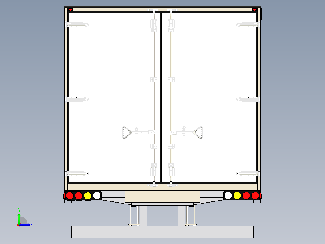 卡车标准车厢冷藏车轨左视图