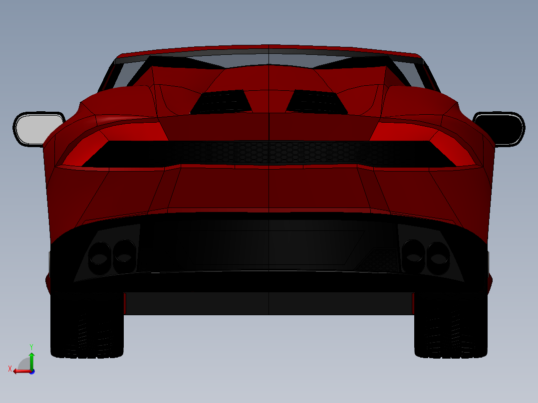 兰博基尼后视图