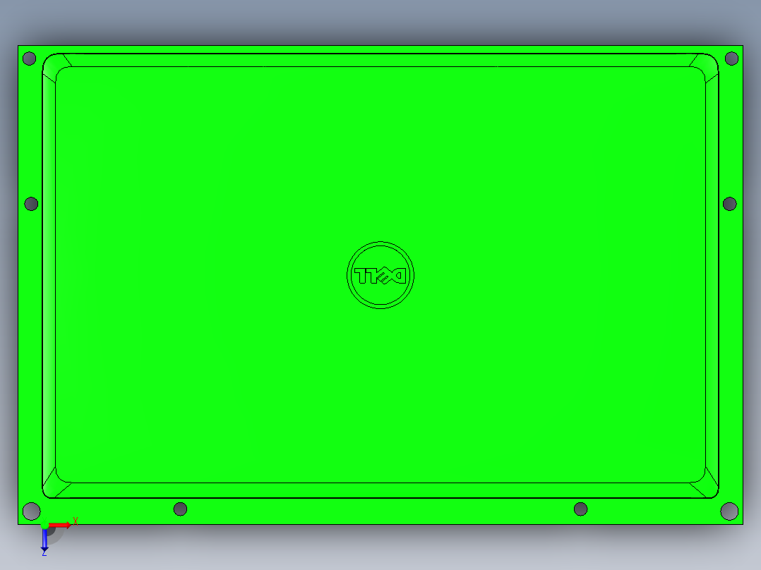 cnc4笔记本CNC工装夹具三维模型俯视图