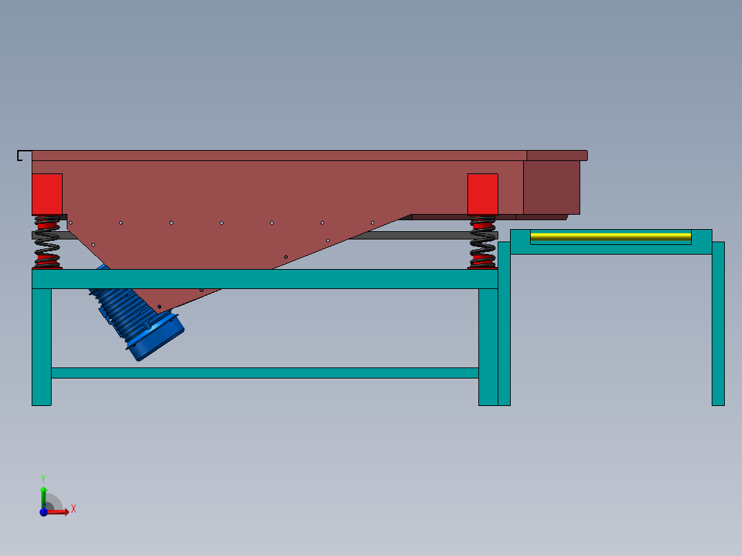泥沙自动震动过滤网设备sw17可编辑前视图