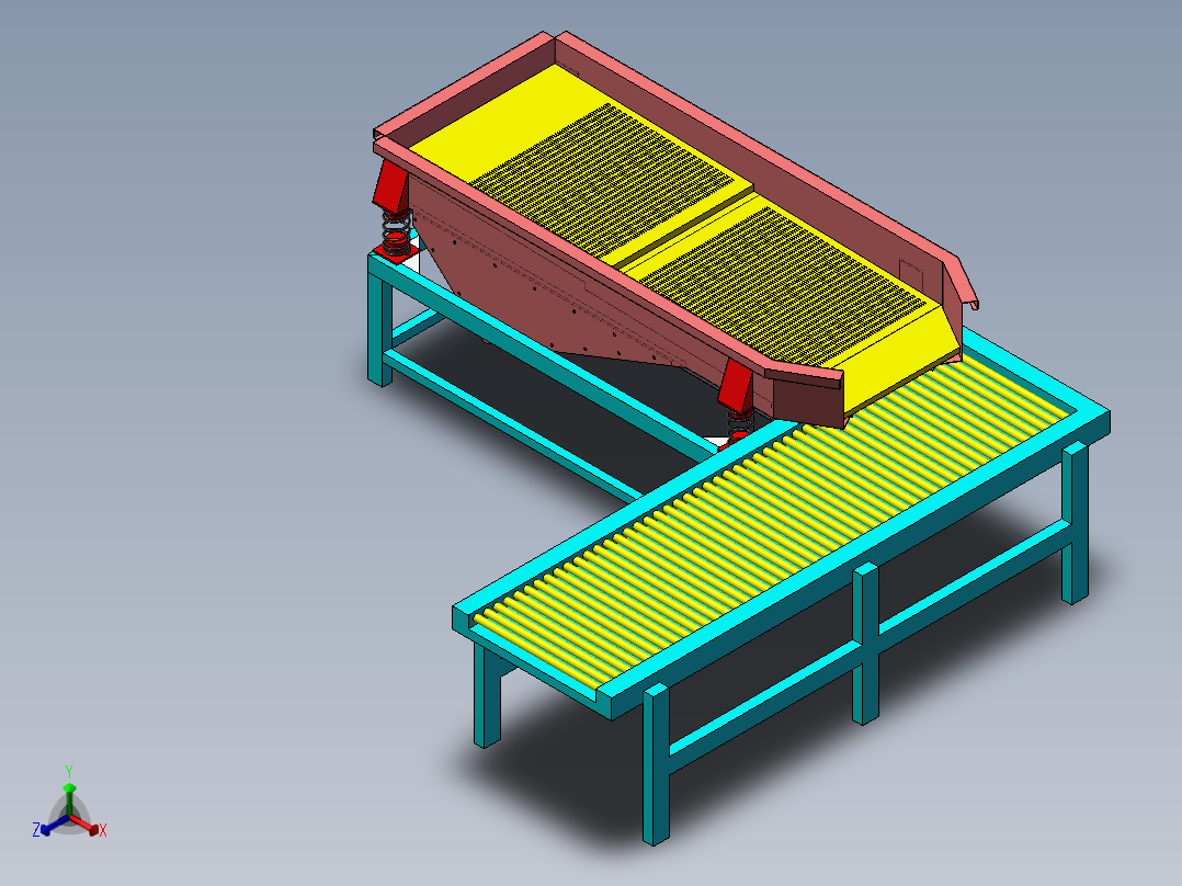 泥沙自动震动过滤网设备sw17可编辑正等轴测图