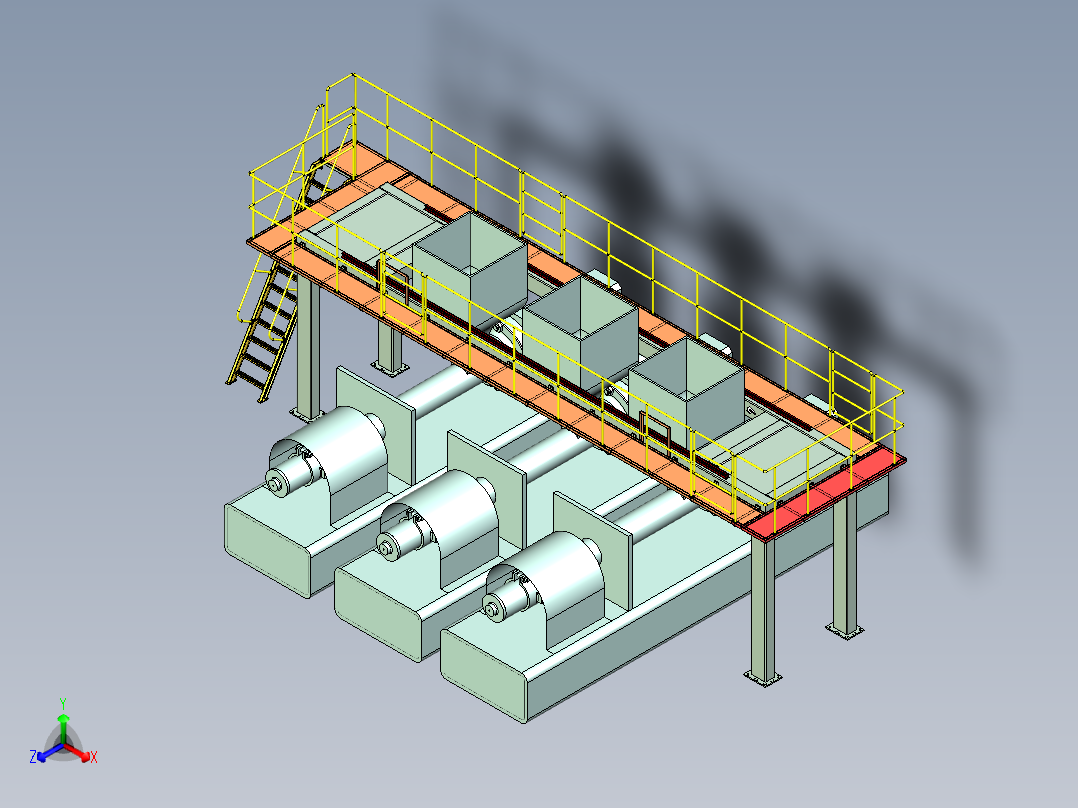注塑机加料钢结构平台设计