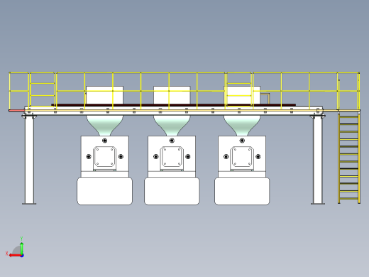 注塑机加料钢结构平台设计后视缩略图