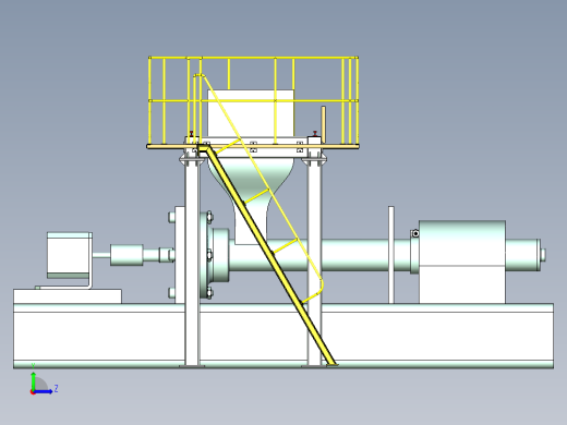 注塑机加料钢结构平台设计左视缩略图
