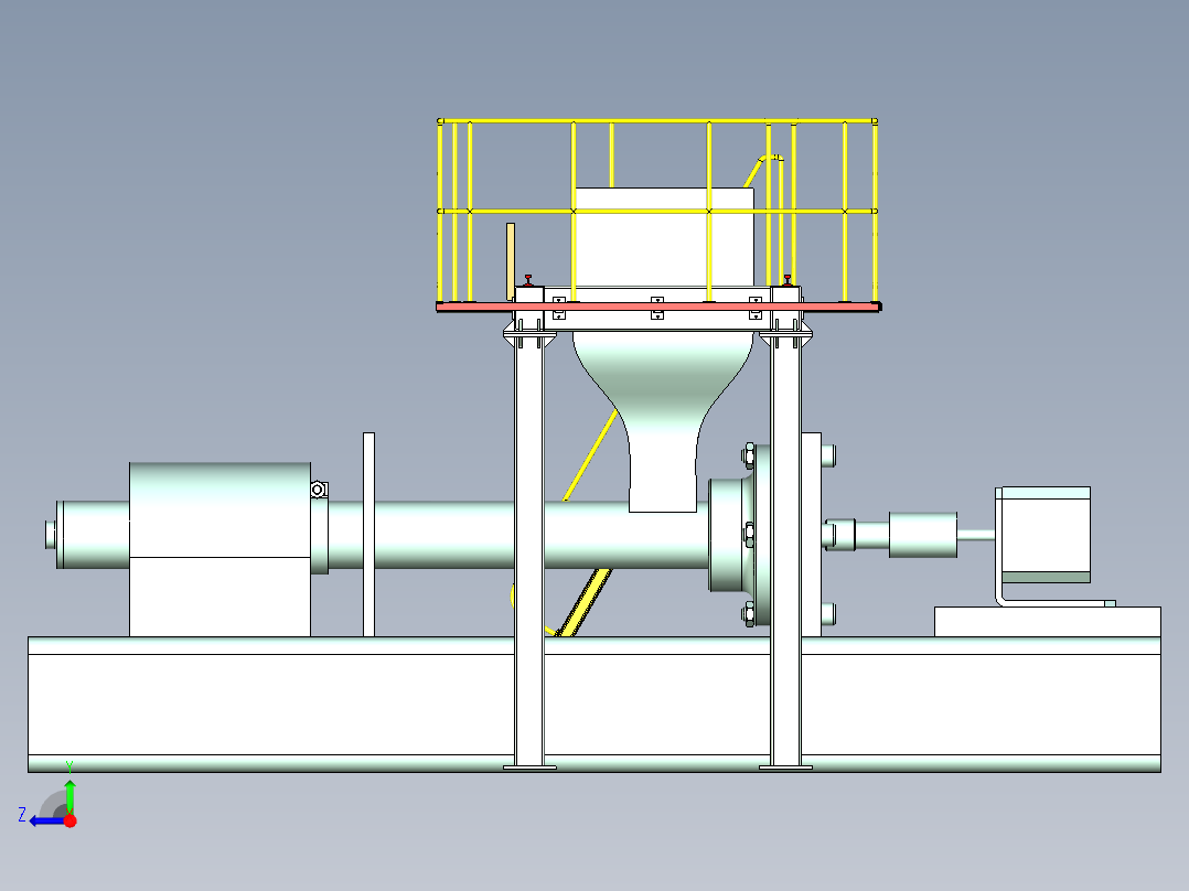 注塑机加料钢结构平台设计右视图