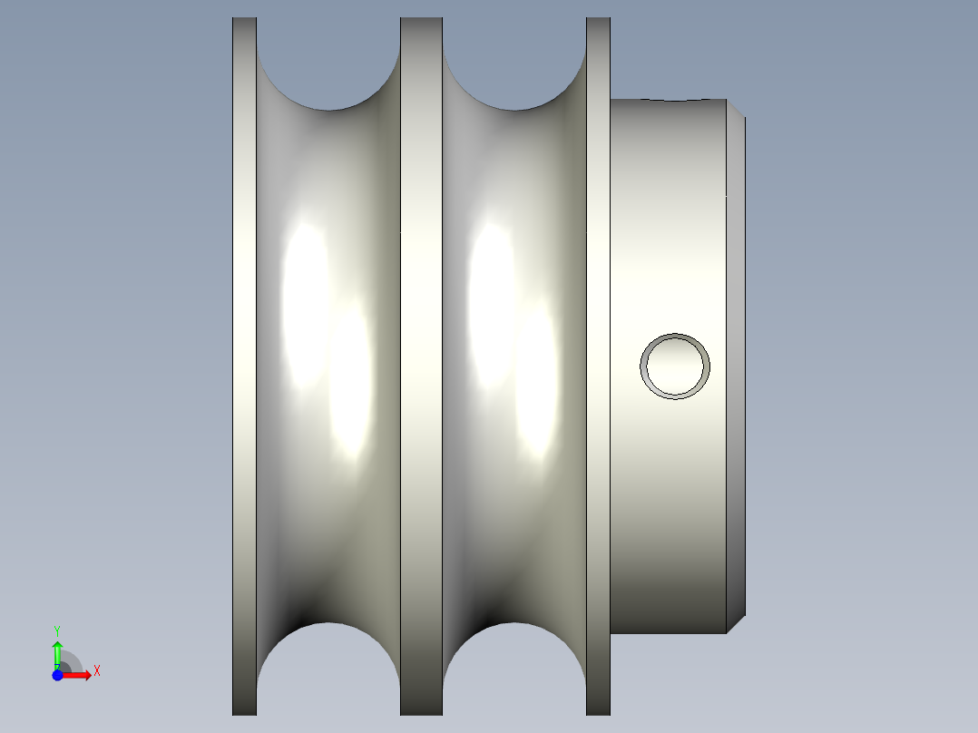 圆皮带用滑轮前视图