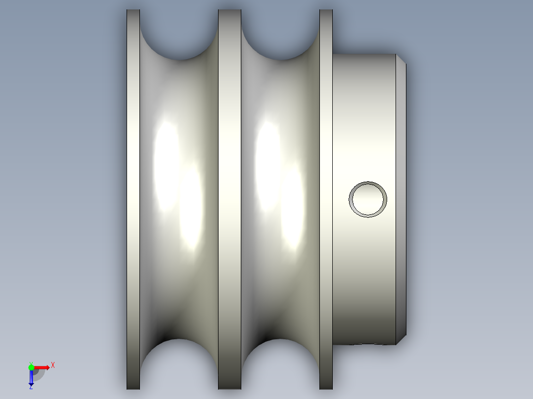圆皮带用滑轮俯视图