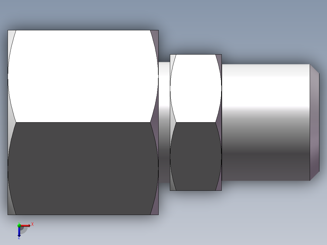 直通变径接头、2C-12-16俯视图
