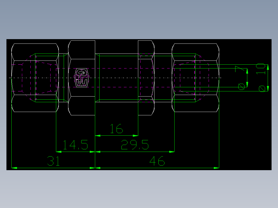 PARKER管接头EO Bulkhead union SV10S71(16)_front