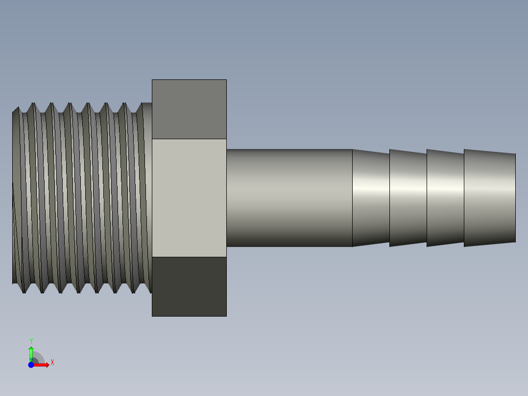 螺纹管水管接头-有边 [DN15X10.5]前视图