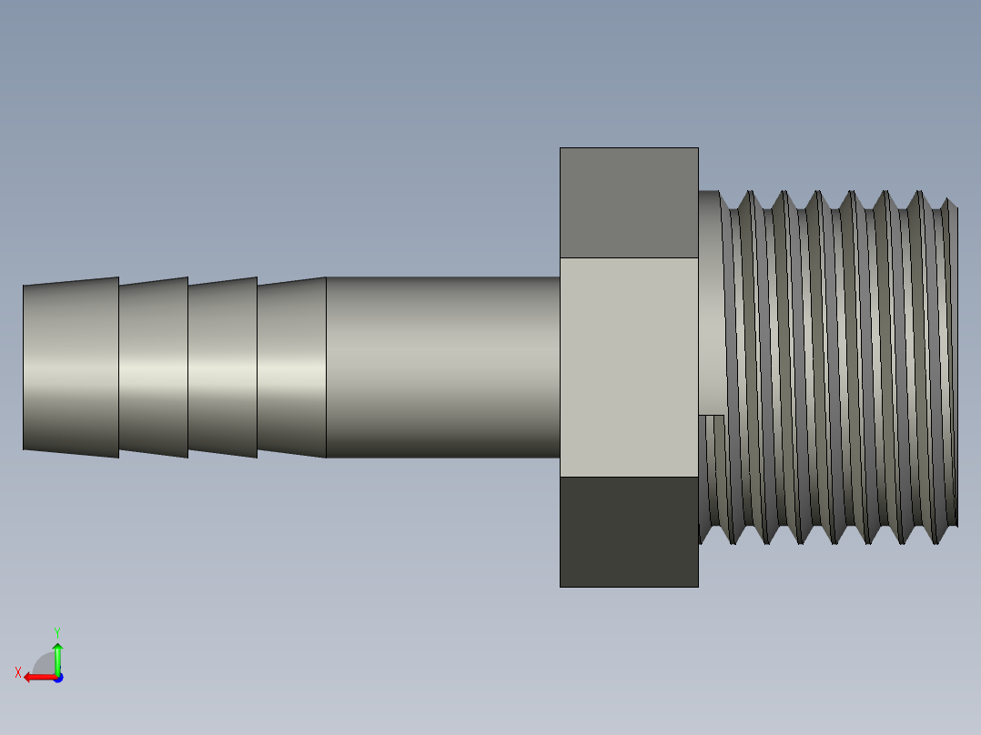 螺纹管水管接头-有边 [DN15X10.5]后视图