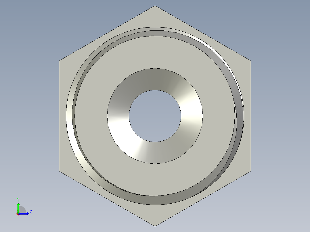螺纹管水管接头-有边 [DN15X10.5]左视图