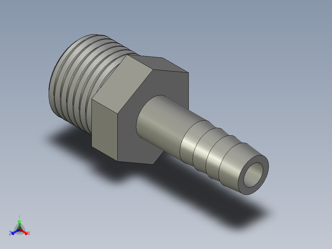 螺纹管水管接头-有边 [DN15X10.5]正等轴测图