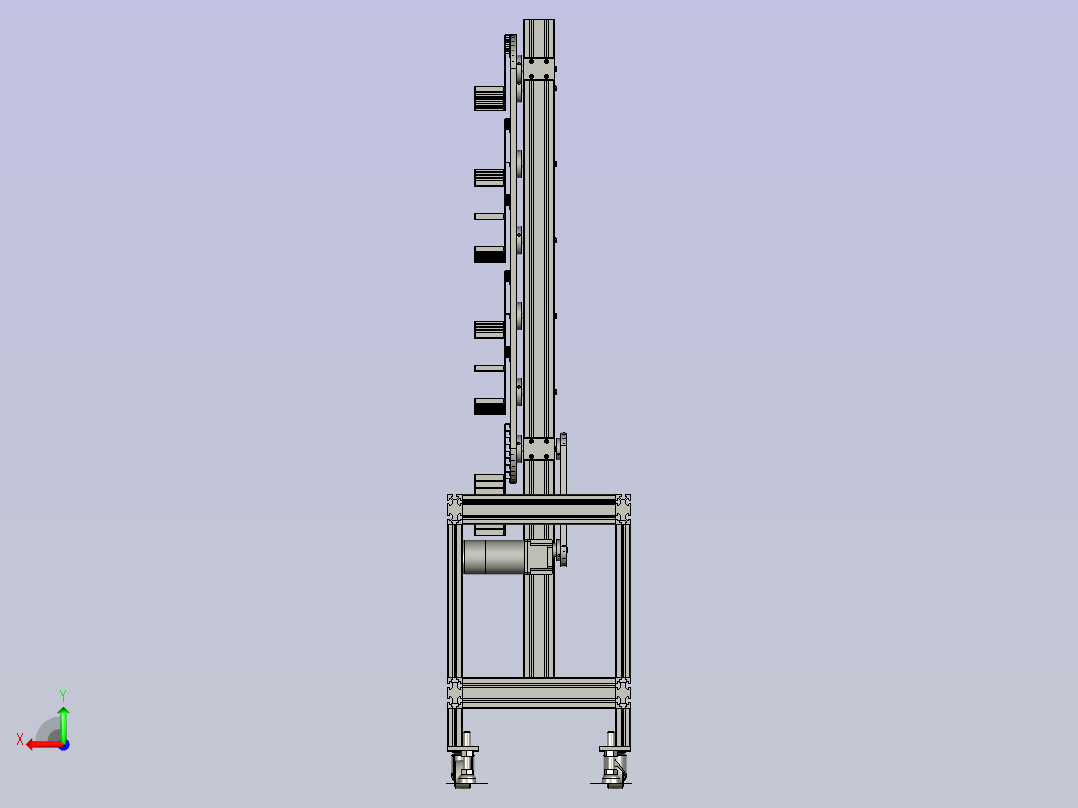 物料旋转运动料架后视图
