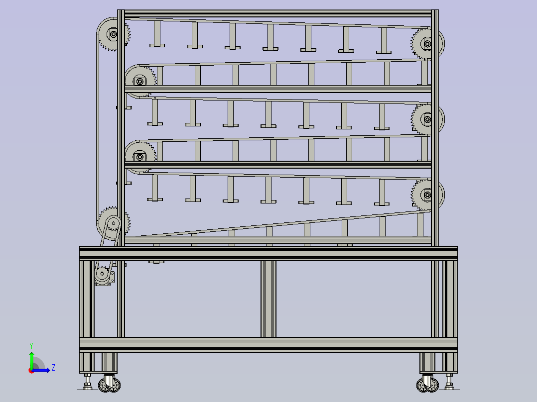 物料旋转运动料架左视图