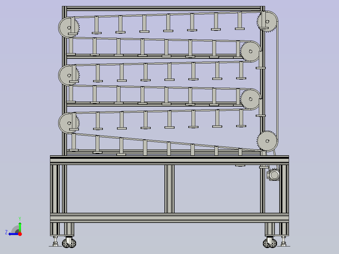 物料旋转运动料架右视图