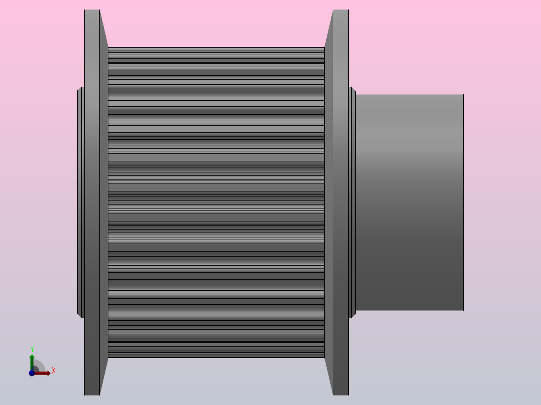 小凸缘型梯形齿同步带轮MXL型_SMXLDC-32-050-dc6-A前视图