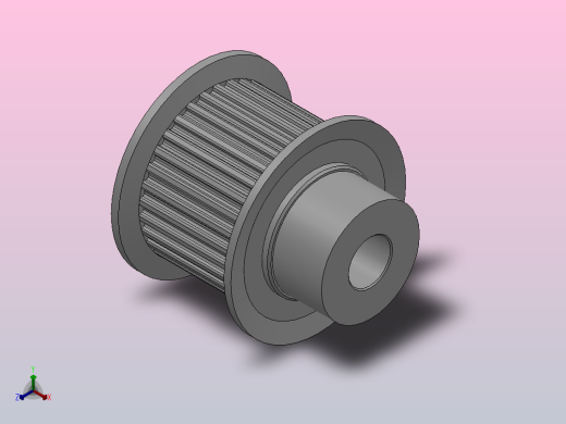 小凸缘型梯形齿同步带轮MXL型_SMXLDC-32-050-dc6-A正等轴测缩略图