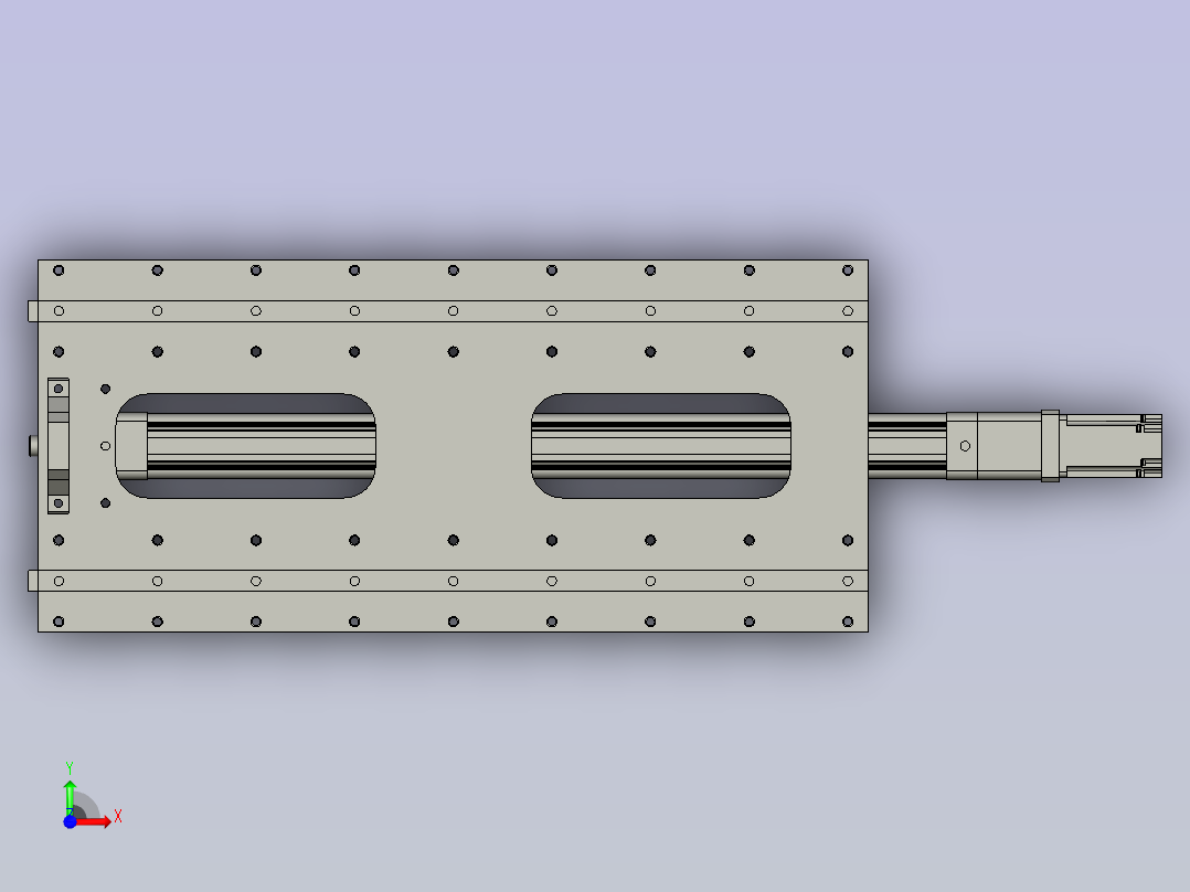 二级伸缩臂装配前视图