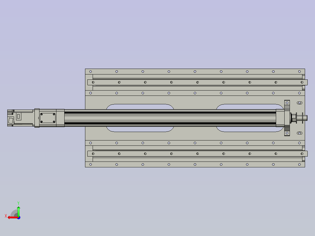 二级伸缩臂装配后视图