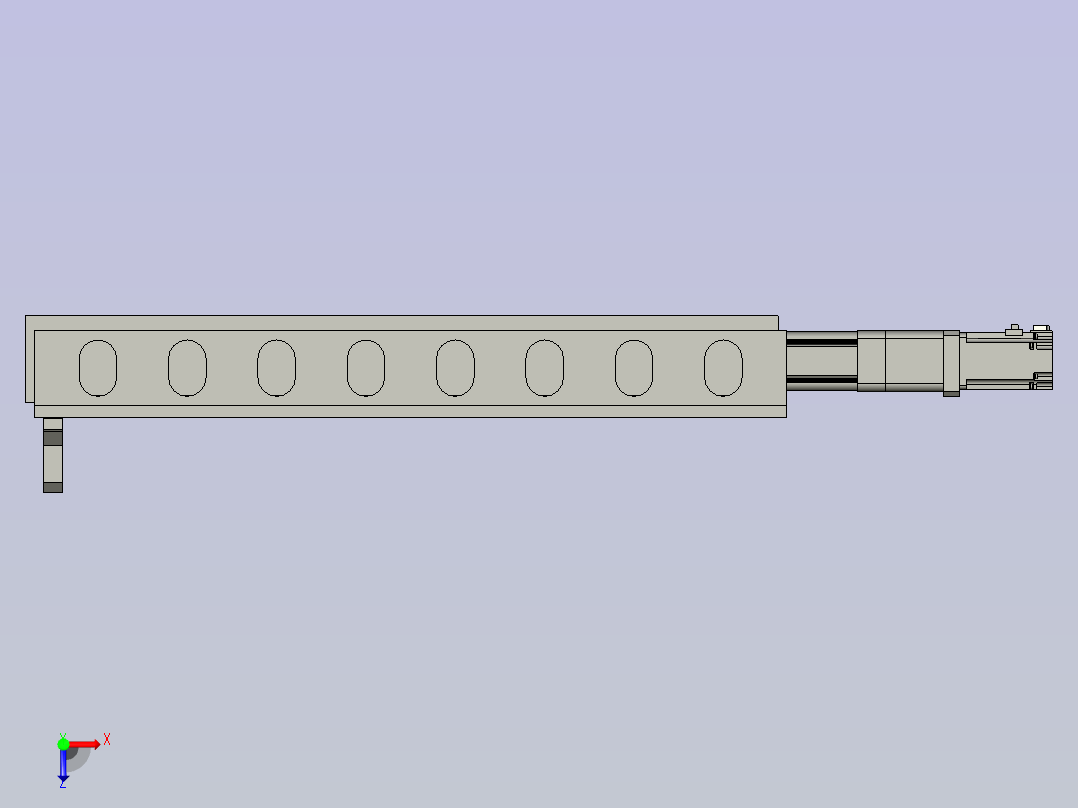 二级伸缩臂装配俯视图