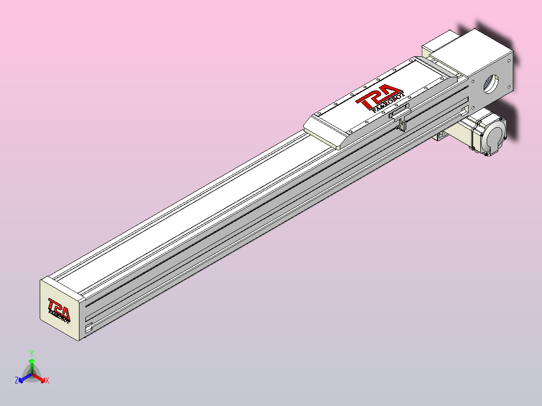 伺服电机集成皮带传动直线执行器TPA-OCB-120-224-L650-RP-P75-N3主视图