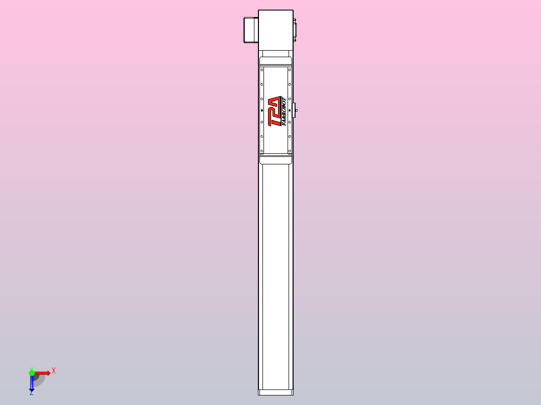 伺服电机集成皮带传动直线执行器TPA-OCB-120-224-L650-RP-P75-N3俯视图
