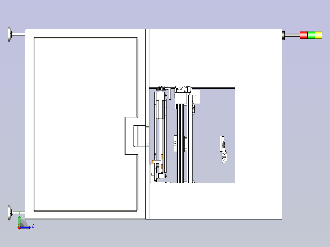 一款非标三轴伺服自动分选送料机三维模型左视图