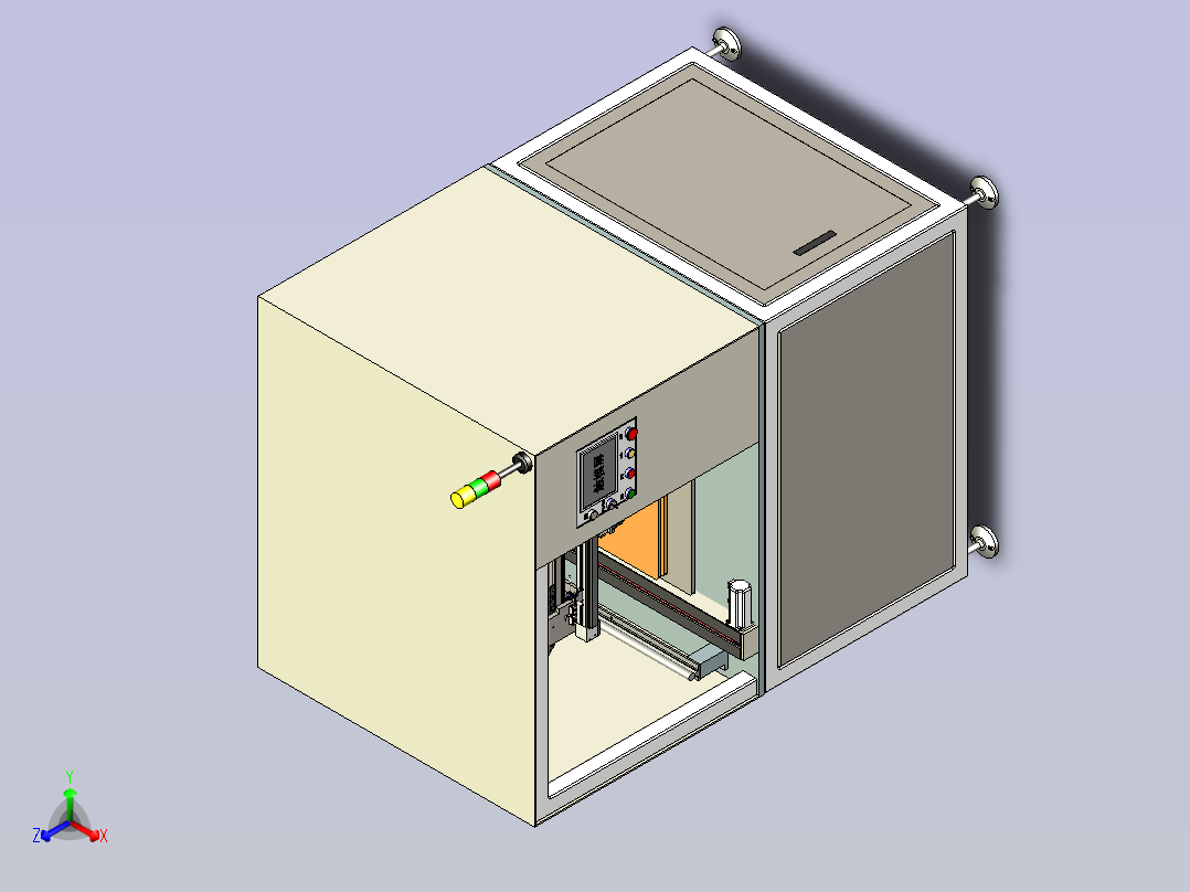 一款非标三轴伺服自动分选送料机三维模型正等轴测图
