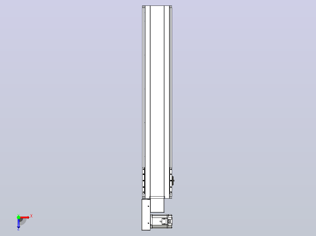 皮带直线轴半封闭可选导轨TPA-HNB-175D-140-L850-ML-Y-P75-N3俯视图