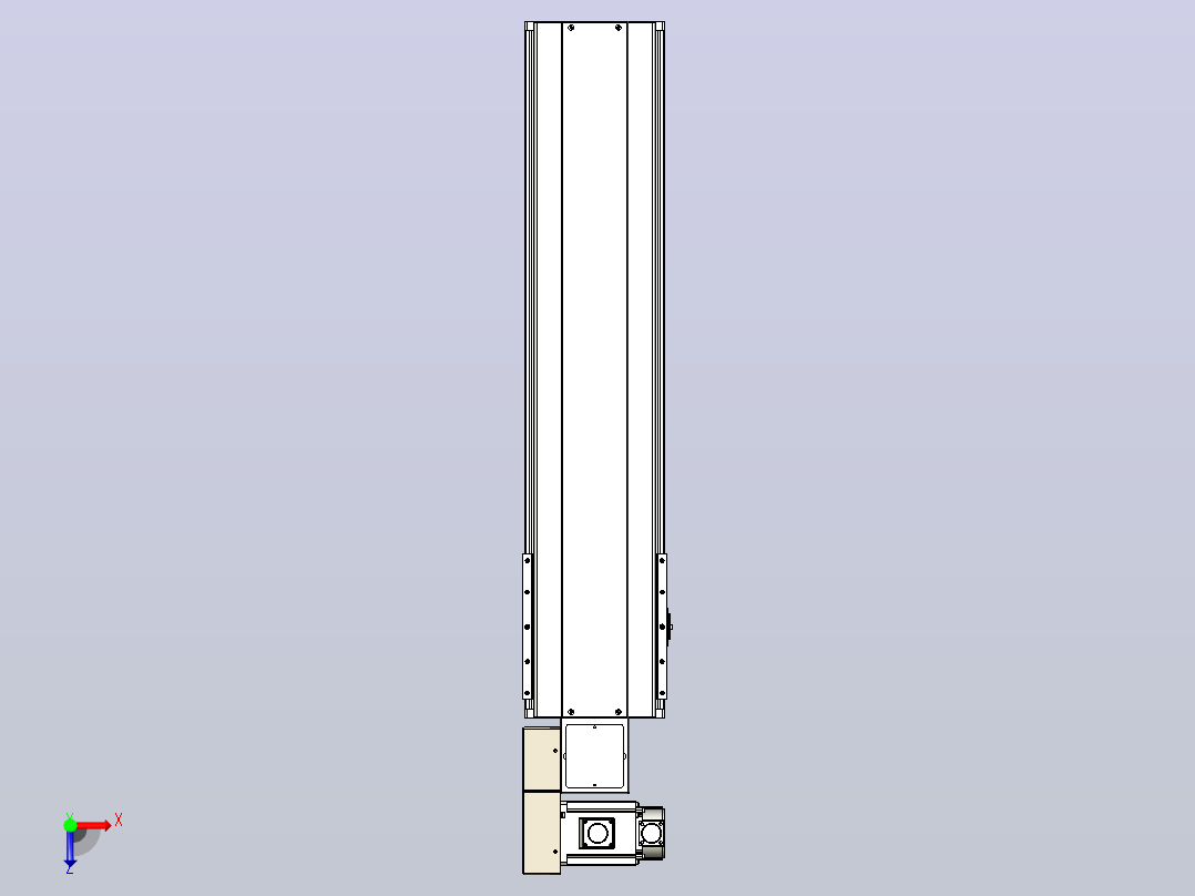 皮带直线轴半封闭可选导轨TPA-HNB-220D-176-L700-ML-Y-P1K-N3俯视图
