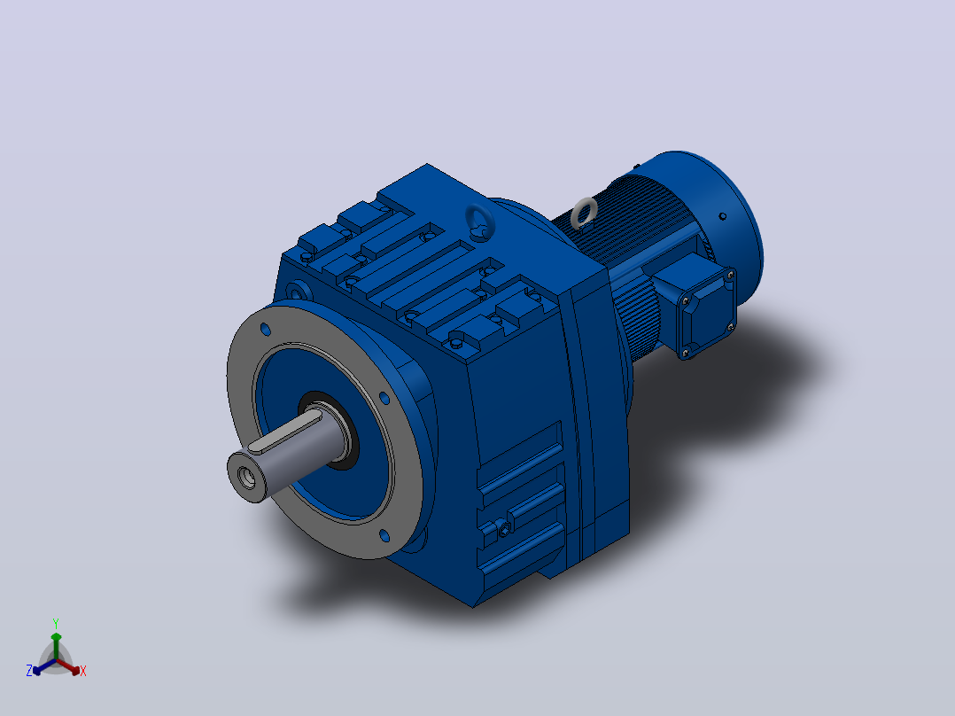 RF107法兰轴伸式安装斜齿轮减速机RF107-Y0.75-8P-80-M1-0°-Φ350主视图