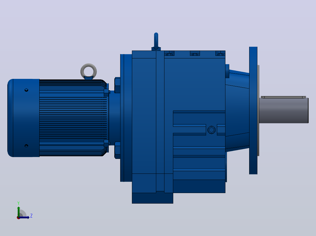 RF107法兰轴伸式安装斜齿轮减速机RF107-Y0.75-8P-80-M1-0°-Φ350左视图