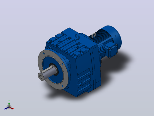 RF107法兰轴伸式安装斜齿轮减速机RF107-Y0.75-8P-80-M1-0°-Φ350正等轴测缩略图
