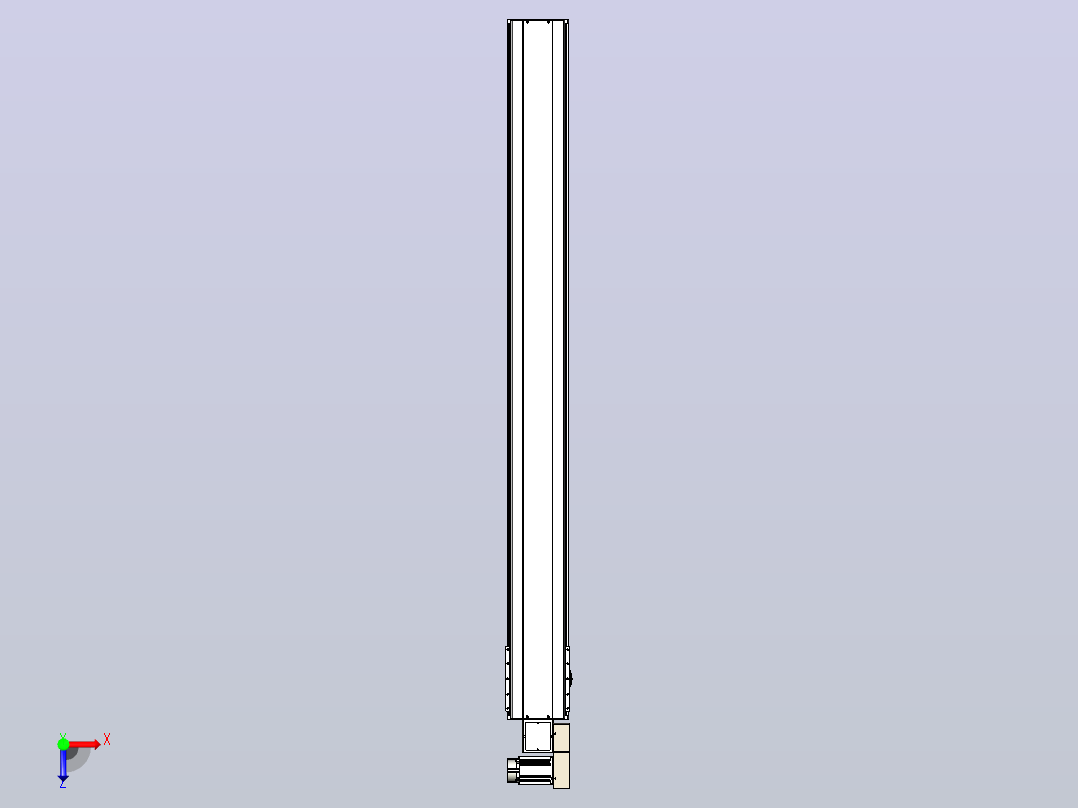 皮带直线轴半封闭可选导轨TPA-HNB-220D-176-L2100-MR-C-P1K-N3俯视图