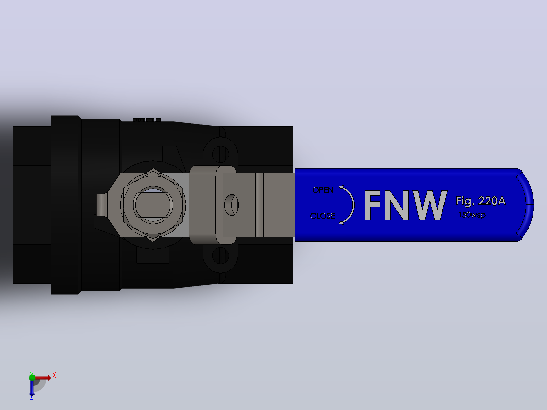 FNW-FNW221AH二片式内螺纹球阀俯视图