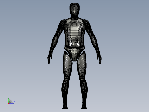 3D打印机男性身体模型左视缩略图