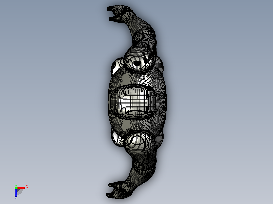 3D打印机男性身体模型俯视图