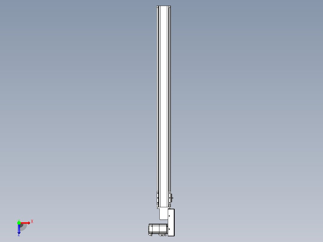 皮带直线轴半封闭可选导轨TPA-HNB-85S-90-L1050-MR-C-P20-N3俯视图