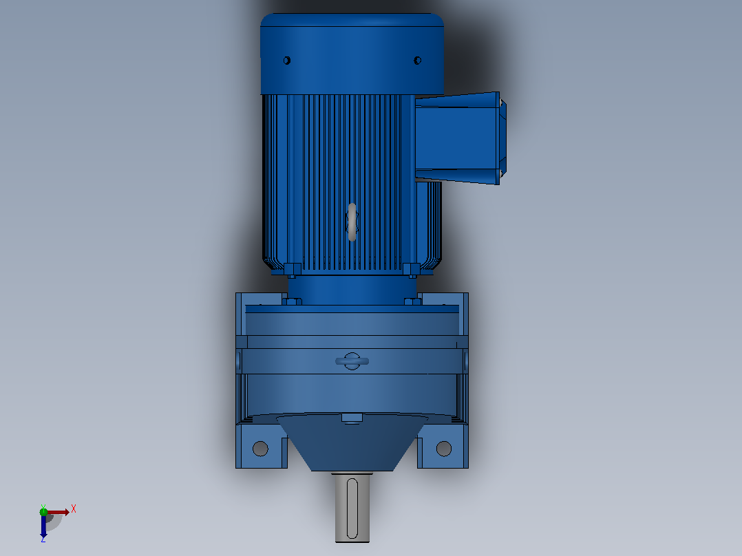 RX87底脚轴伸式安装斜齿轮减速机RX87-Y3-4P-100-M1-0°俯视图