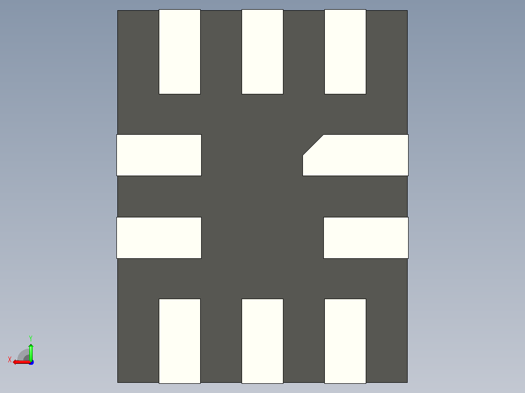 包装UQFN-10的3D模型后视图
