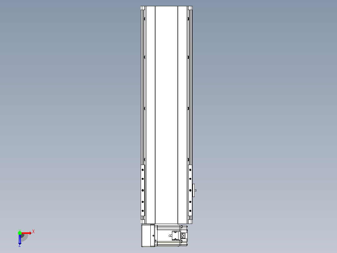 皮带直线轴半封闭可选导轨TPA-HNB-202D-140-L500-LU-C-P75-N3俯视图