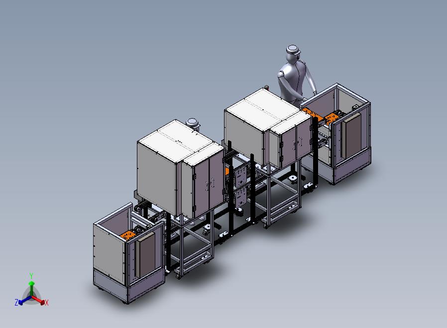 自动拧螺丝机 自动装配流水线正等轴测图