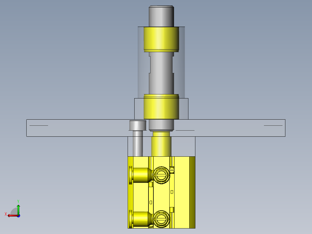 压板传送的避让拦截机构后视图